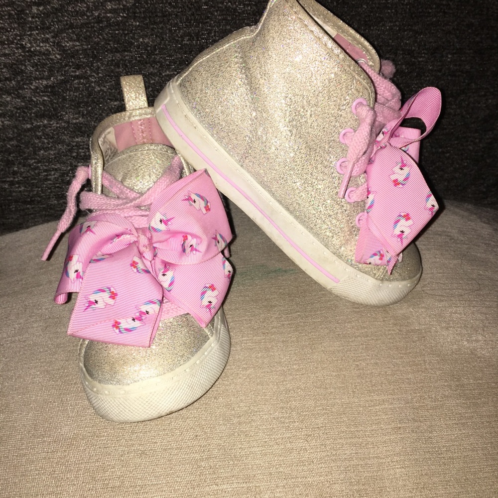 JoJo Siwa Size 11 toddler glitter pink bow shoes